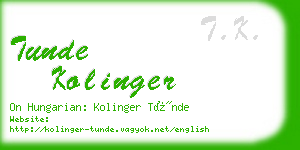 tunde kolinger business card